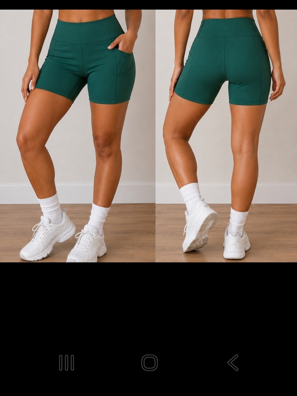 all in motion Dark Green High-Rise Bike Shorts with Pockets - Picture 2 of 2